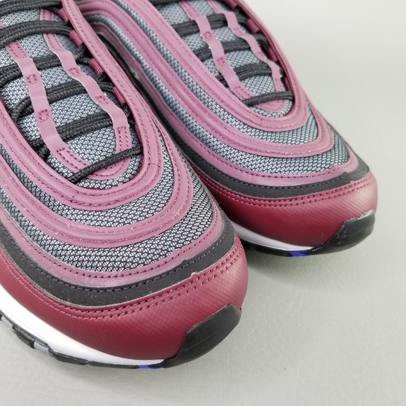 Nike Mens Air Max 97 Athletic Shoes Maroon Blue - Picture 8 of 8